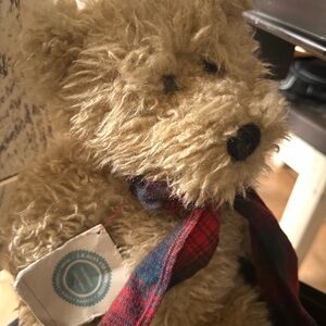 VTG Boyd’s Bear Plush Tan Teddy Bear with Red Plaid Scarf